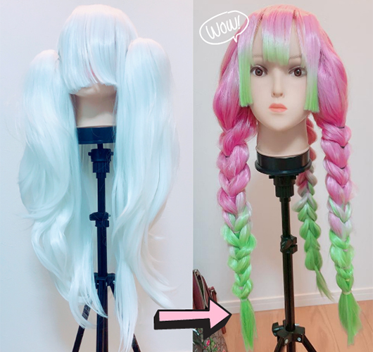 How to Dye a Synthetic Wig Ombre ~Mitsuri Kanroji from the Demon  Slayer~│[emoma!]